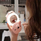 Cartoon Pig LED Mirror Pocket Fan